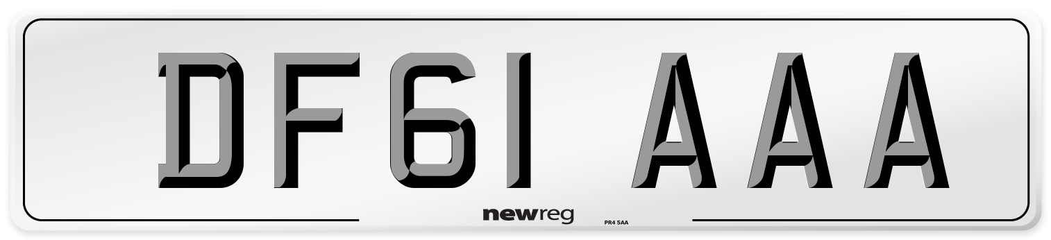 DF61 AAA Number Plate from New Reg